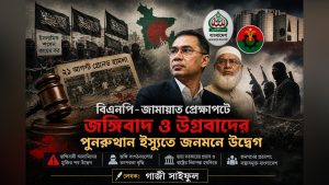বিএনপি–জামায়াত প্রেক্ষাপটে জঙ্গিবাদ ও উগ্রবাদের পুনরুত্থান ইস্যুতে জনমনে উদ্বেগ